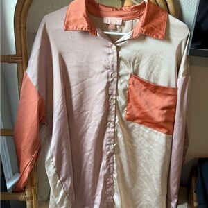 Colorblock Button-Up Shirt